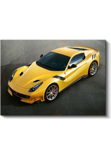 Ferrari F12TDF - Sarı Italyan Süper Otomobil Kanvas Tablo fiyatları