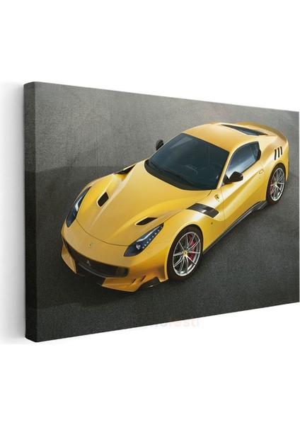 Ferrari F12TDF - Sarı Italyan Süper Otomobil Kanvas Tablo modelleri