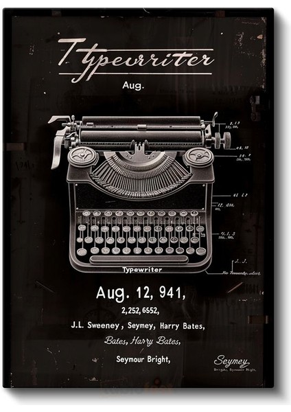 Klasik Daktilo - Yazı Makinesi Tasarımı Kanvas Tablo fiyatları