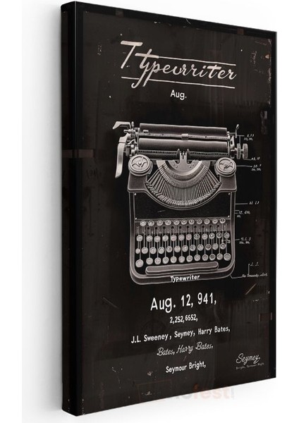 Klasik Daktilo - Yazı Makinesi Tasarımı Kanvas Tablo modelleri