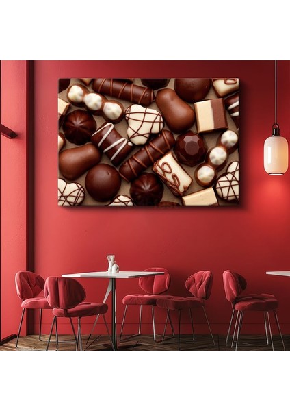 Çikolata Çeşitleri - El Yapımı Pralin Koleksiyonu Kanvas Tablo
