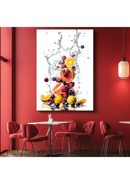 Meyve Kokteyli - Taze Narenciye ve Orman Meyveleri Kanvas Tablo