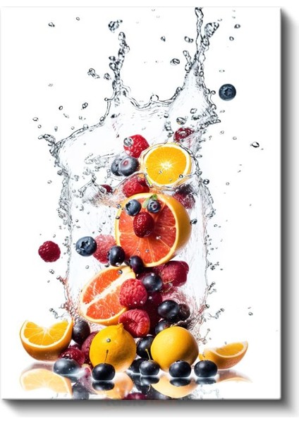 Meyve Kokteyli - Taze Narenciye ve Orman Meyveleri Kanvas Tablo fiyatları