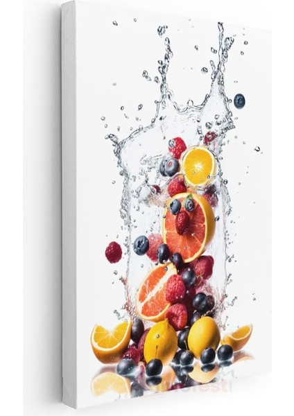 Meyve Kokteyli - Taze Narenciye ve Orman Meyveleri Kanvas Tablo modelleri