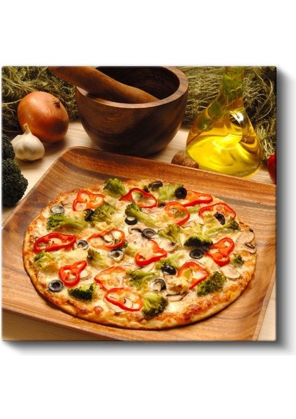 Sebzeli Pizza - Akdeniz Esintili Lezzet Kanvas Tablo fiyatları