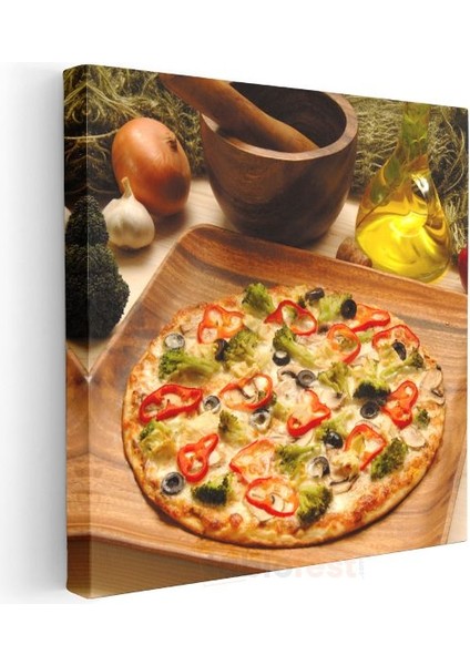 Sebzeli Pizza - Akdeniz Esintili Lezzet Kanvas Tablo modelleri