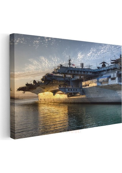 Uçak Gemisi - Gün Batımında Deniz Kuvvetleri Kanvas Tablo modelleri