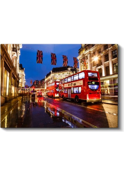 Londra Otobüsü - Ikonik Kırmızı Çift Katlı Otobüs Kanvas Tablo fiyatları