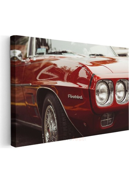 Pontiac Firebird - Kırmızı Klasik Amerikan Muscle Car Kanvas Tablo modelleri