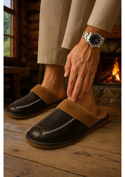 Kürklü Ev Terliği Kaymaz Ses Yapmaz Tabanlı Cilt Şık ve Konforlu Ev Içi Terlik Çeyiz Bohça