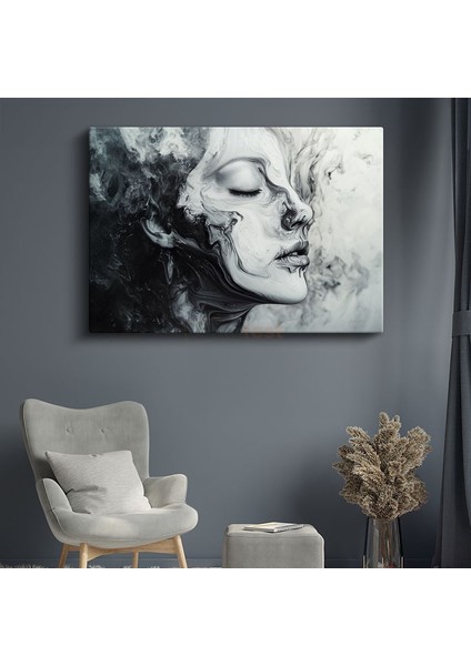 Ruh Akışı - Sıvılaşan Yüz Hatları Kanvas Tablo