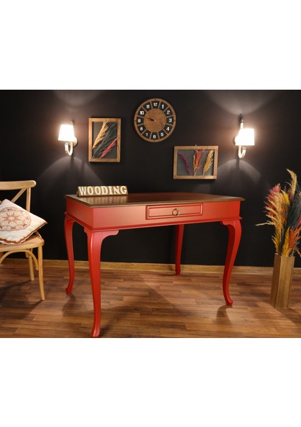 100 cm Çekmeceli Masif Kırmızı Ceviz Çalışma Masası fiyatları