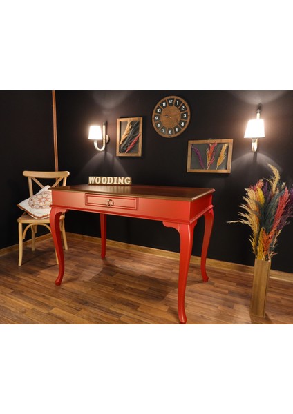 100 cm Çekmeceli Masif Kırmızı Ceviz Çalışma Masası indirimleri