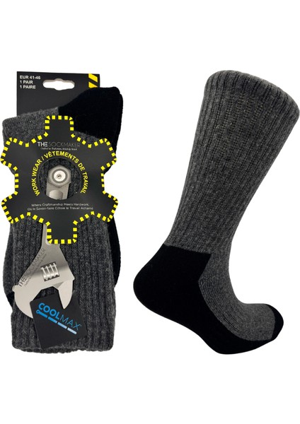 Ter Emici Akıllı Yünlü Çorap, Yüksek Kalite, Ingiliz Anahtarı Tasarımlı Paket, 1 Çift
