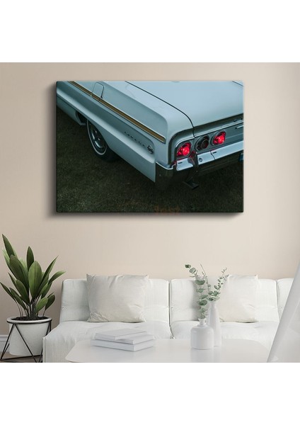 Chevrolet Impala - Klasik Amerikan Arabası Arka Detay Kanvas Tablo