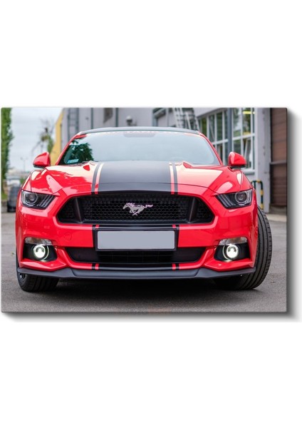 Ford Mustang Gt - Kırmızı Amerikan Muscle Car Kanvas Tablo fiyatları