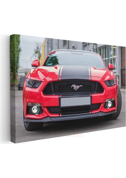 Ford Mustang Gt - Kırmızı Amerikan Muscle Car Kanvas Tablo modelleri