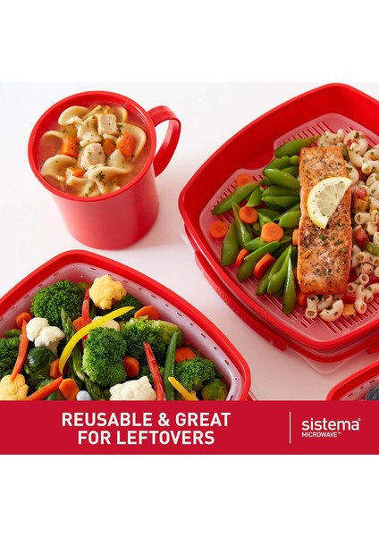 Ultra Square Çorba Kabı, Orta Boy, 656 Ml, Buhar Delikli Mikrodalga Gıda Kabı, Bpa Içermez, Kırmızı Veya Şeffaf, 1 Adet, Plastik fırsatları