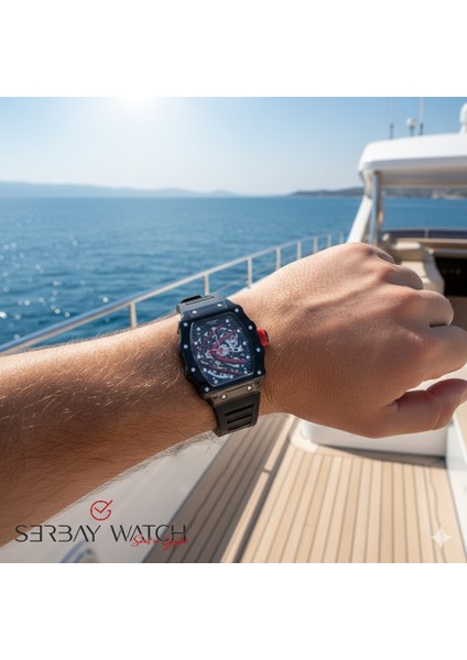 LC07980.651 Erkek Kol Saati | 45 mm Siyah Iskelet Kadran, Otomatik Mekanizma, Sportif Tasarım fırsatları