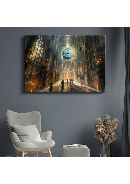 Zamanın Katedrali - Mistik Işık Huzmelerinde Yolculuk Kanvas Tablo