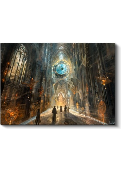 Zamanın Katedrali - Mistik Işık Huzmelerinde Yolculuk Kanvas Tablo fiyatları