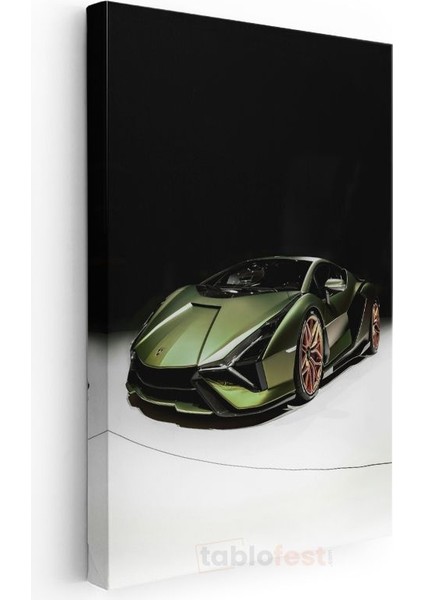 Lamborghini Sian - Yeşil Süper Spor Otomobil Kanvas Tablo modelleri