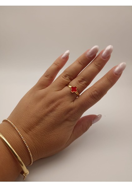 Çelik Yonca Gold Yüzük