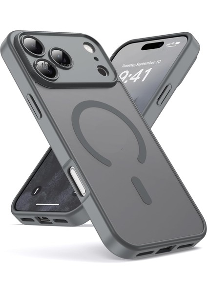 Apple iPhone 17 Pro Kılıf Mat Magsafe Şarj Özellikli Darbe Önleyici Hassas Buton Lansman Renkli Yumuşak Kenarlı Kapak