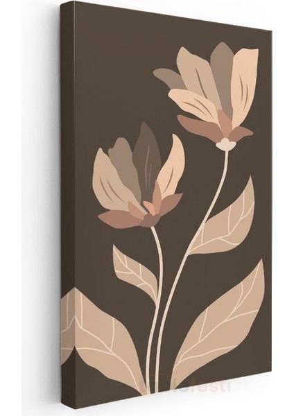 Zarif Çiçekler - Minimalist Botanik Siluetler Kanvas Tablo modelleri