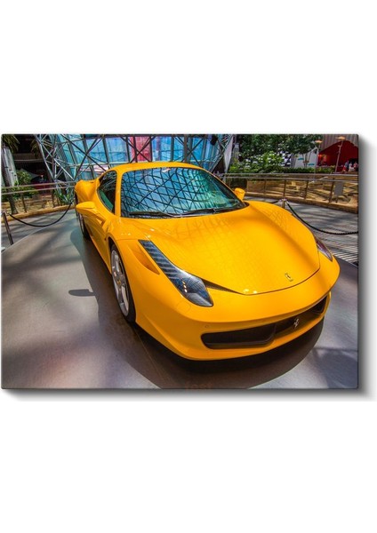 Ferrari 458 Italia - Sarı Italyan Spor Otomobil Kanvas Tablo fiyatları