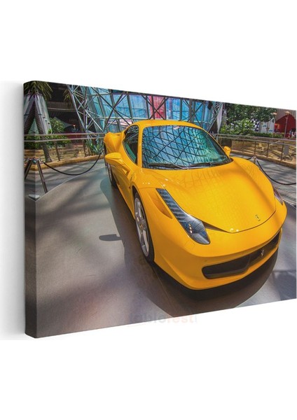 Ferrari 458 Italia - Sarı Italyan Spor Otomobil Kanvas Tablo modelleri