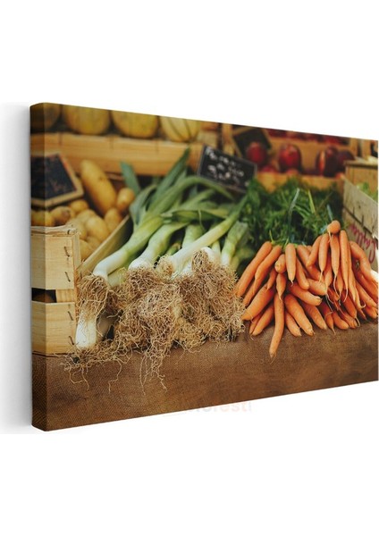 Taze Sebzeler - Organik Pazar Tezgahı Kanvas Tablo modelleri