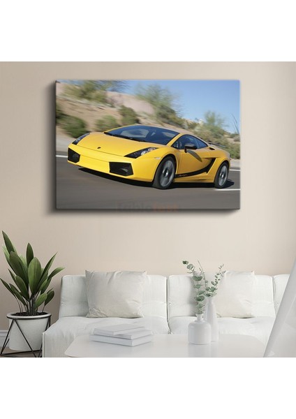Lamborghini Gallardo - Sarı Süper Spor Otomobil Kanvas Tablo