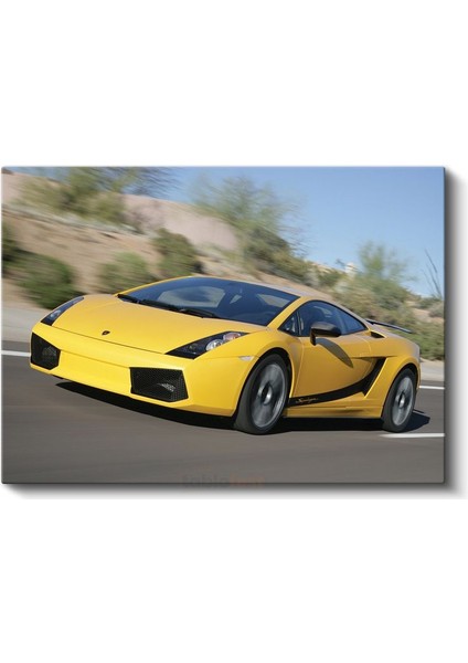 Lamborghini Gallardo - Sarı Süper Spor Otomobil Kanvas Tablo fiyatları