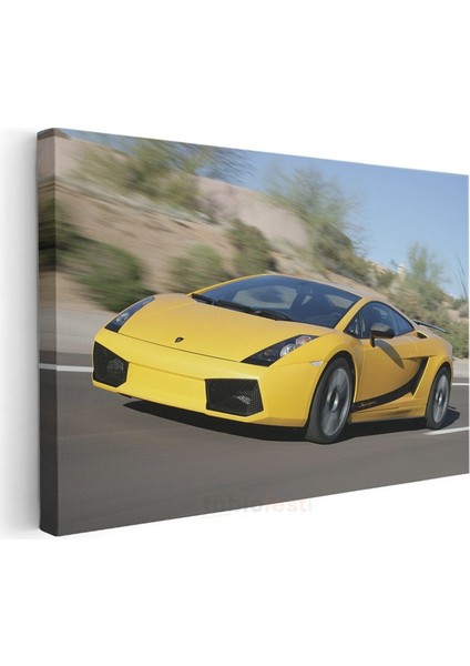 Lamborghini Gallardo - Sarı Süper Spor Otomobil Kanvas Tablo modelleri
