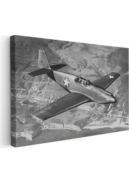 P-51 Mustang - Efsanevi Savaş Uçağı Kanvas Tablo modelleri