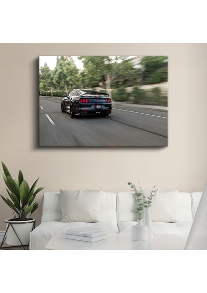 Ford Mustang Gt - Siyah Spor Otomobil Kanvas Tablo