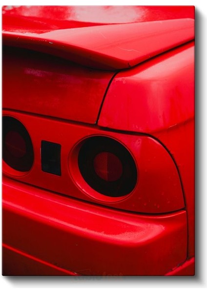 Ferrari Arka Stop - Kırmızı Italyan Spor Otomobil Detay Kanvas Tablo fiyatları