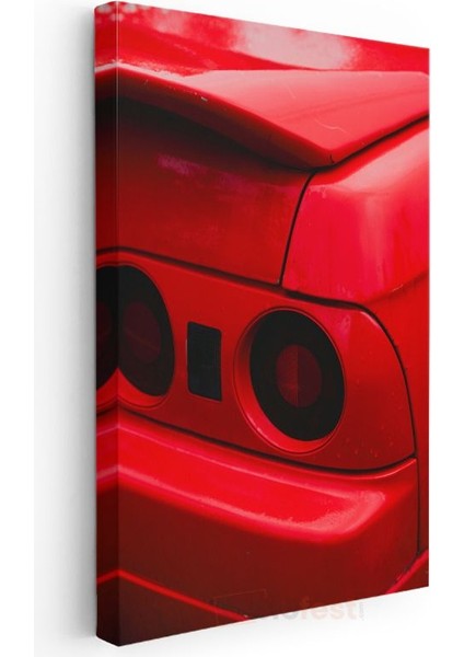 Ferrari Arka Stop - Kırmızı Italyan Spor Otomobil Detay Kanvas Tablo modelleri
