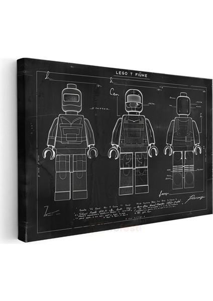LEGO Figür Çizimi - Teknik Detaylı Tasarım Kanvas Tablo modelleri
