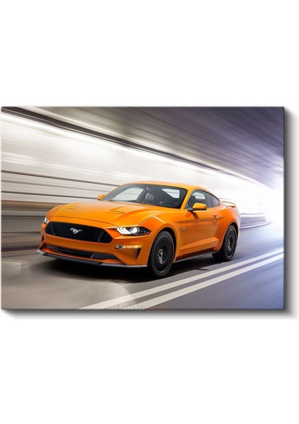 Ford Mustang Gt - Turuncu Amerikan Muscle Car Kanvas Tablo fiyatları
