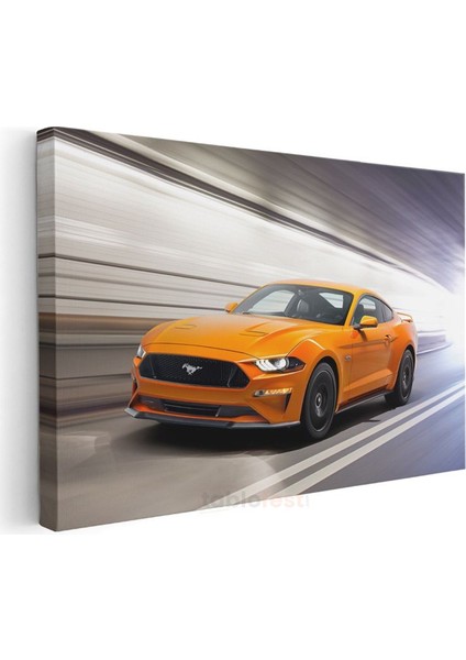 Ford Mustang Gt - Turuncu Amerikan Muscle Car Kanvas Tablo modelleri
