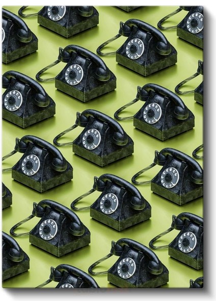 Retro Telefon Koleksiyonu - Klasik Çevirmeli Telefonlar Dizisi Kanvas Tablo fiyatları