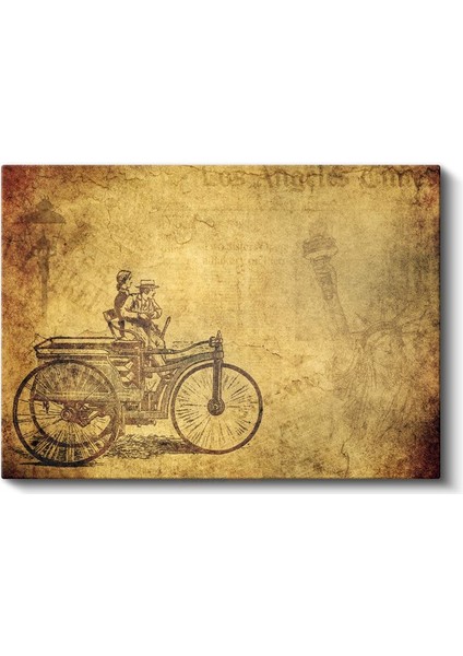 Nostaljik Bisiklet - El Yapımı Antika Tasarım Kanvas Tablo fiyatları
