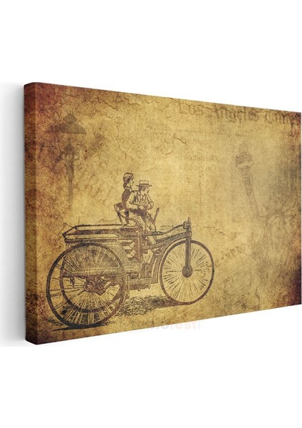 Nostaljik Bisiklet - El Yapımı Antika Tasarım Kanvas Tablo modelleri