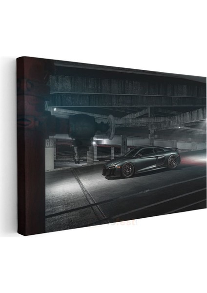 Audi R8 - Karanlık Otoparkta Lüks Spor Otomobil Kanvas Tablo modelleri