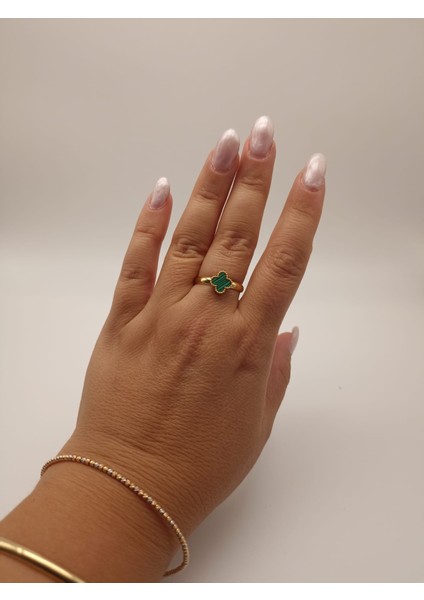 Çelik Yonca Gold Yüzük