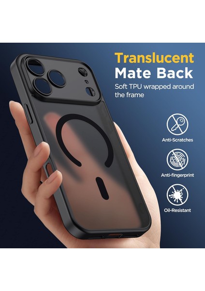 Apple iPhone 17 Pro Kılıf Mat Magsafe Şarj Özellikli Darbe Önleyici Hassas Buton Lansman Renkli Yumuşak Kenarlı Kapak modelleri