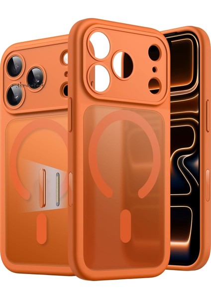 Apple iPhone 17 Pro Kılıf Mat Magsafe Şarj Özellikli Darbe Önleyici Hassas Buton Lansman Renkli Yumuşak Kenarlı Kapak