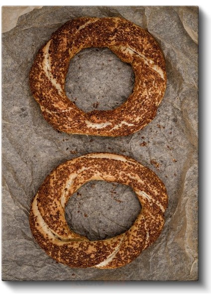 Fırından Taze - El Yapımı Simit Kanvas Tablo fiyatları